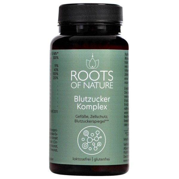 ROOTS OF NATURE Blutzucker Komplex Vitalpilz-Komplex Kapseln (60 Stk.) – Maitake, Pleurotus, Vitamine, Pflanzliches Nahrungsergänzungsmittel
