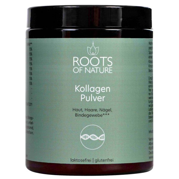 ROOTS OF NATURE Kollagen Pulver (120 g) – Kollagenpeptid, Polyporus, Mikronährstoffe, Nahrungsergänzungsmittel