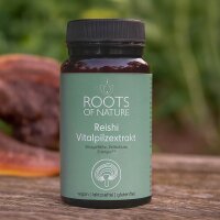 ROOTS OF NATURE Reishi Extrakt Kapseln (60 Stk.) – Reishi, Vitamin C, pflanzliches Nahrungsergänzungsmittel, vegan